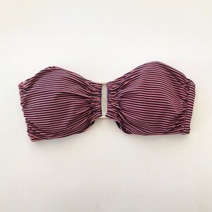 Zimmerman Rectangle bandeau pink and navy stripe swim top, S